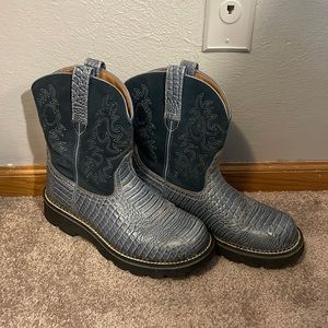 Blue cowboy boots